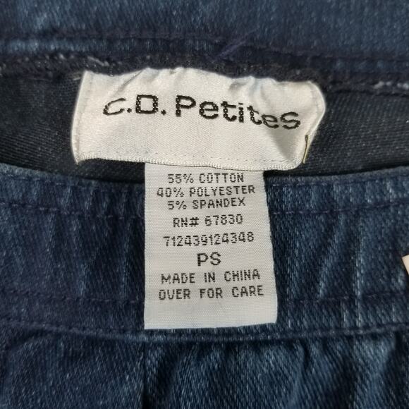 Cathy Daniels Blue Denim Stretchy Pull on Capris Size PS NEW! - Picture 3 of 4